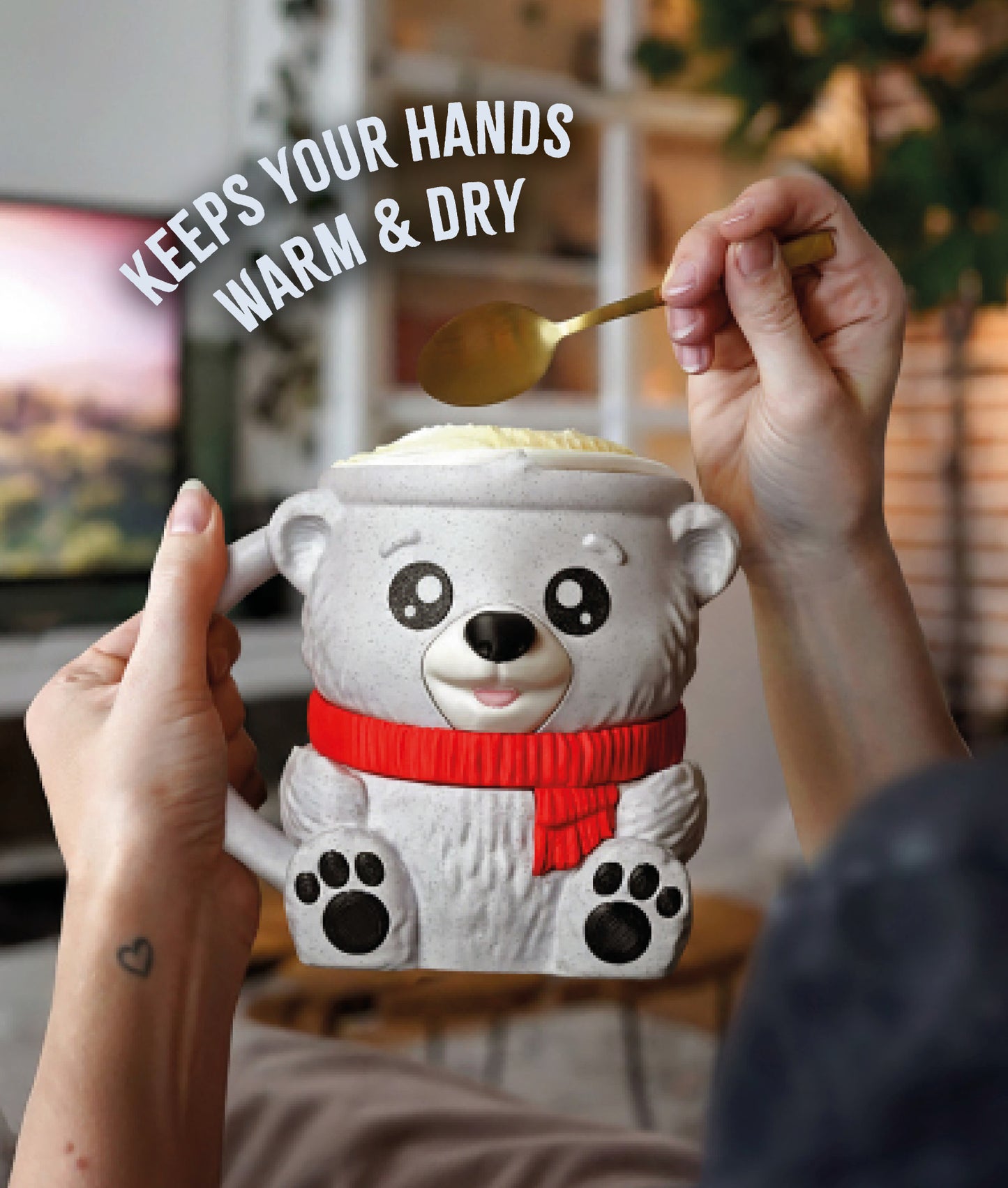 Pawblo - The Ice Cream Pint Holding Polar Bear - Pint Pals by LeHa Design