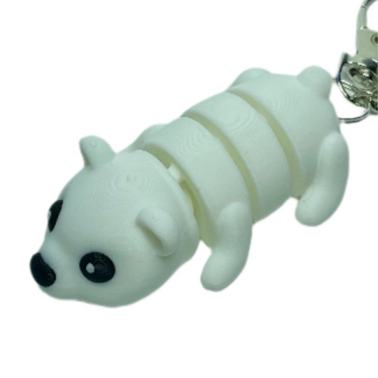 Polar Bear - "Flexi-Pet" Keychain Fidget Stress Relief Toy [3D Printed]