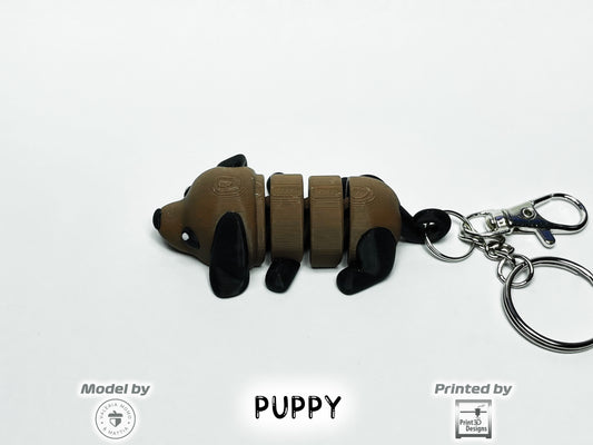 Puppy Dog - "Flexi-Pet" Keychain Fidget Stress Relief Toy [3D Printed]