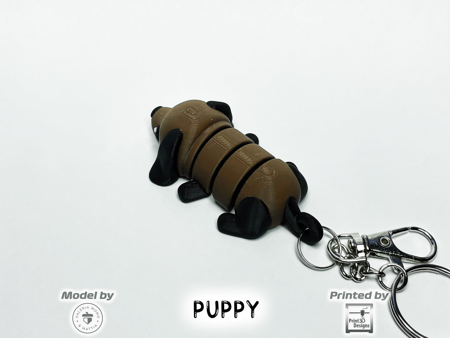Puppy Dog - "Flexi-Pet" Keychain Fidget Stress Relief Toy [3D Printed]