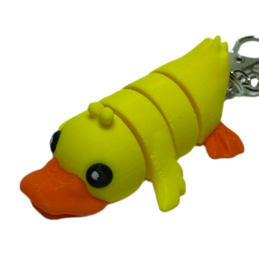 Duck - "Flexi-Pet" Keychain Fidget Stress Relief Toy [3D Printed] Multiple Colors!