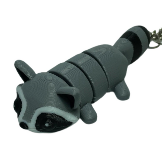 Raccoon - "Flexi-Pet" Keychain Fidget Stress Relief Toy [3D Printed]