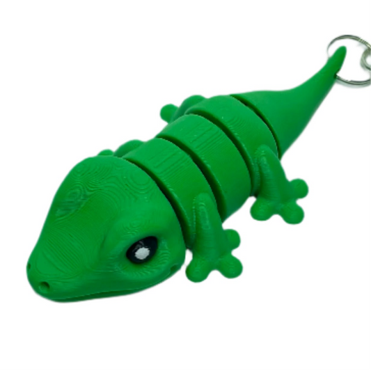 Gecko - "Flexi-Pet" Keychain Fidget Stress Relief Toy [3D Printed]