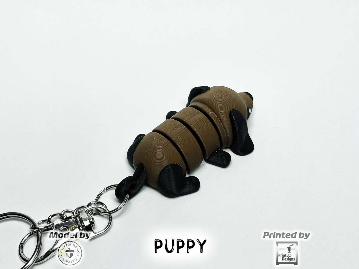 Puppy Dog - "Flexi-Pet" Keychain Fidget Stress Relief Toy [3D Printed]