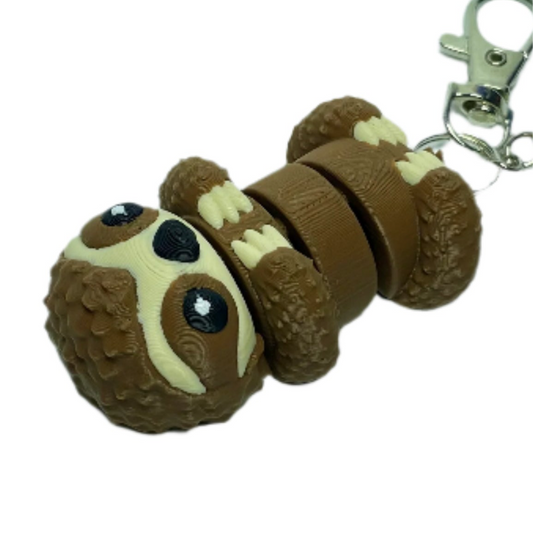 Sloth - "Flexi-Pet" Keychain Fidget Stress Relief Toy [3D Printed]