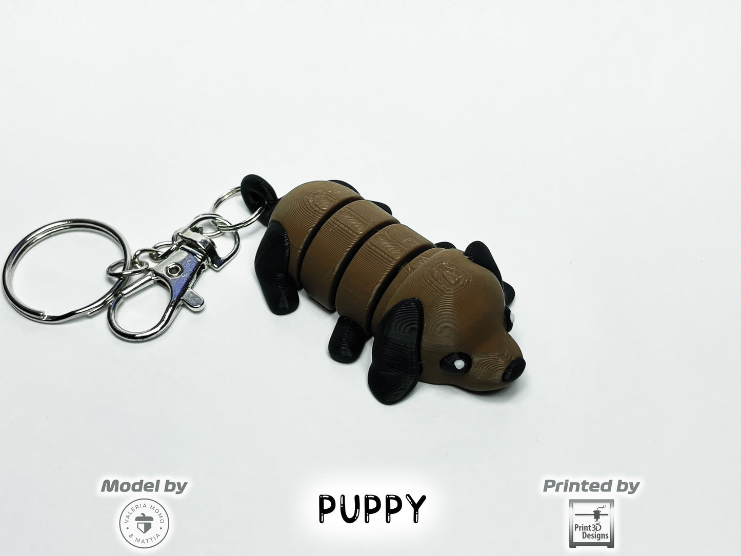 Puppy Dog - "Flexi-Pet" Keychain Fidget Stress Relief Toy [3D Printed]