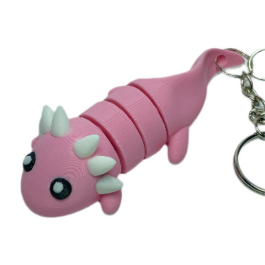 Axolotl - "Flexi-Pet" Keychain Fidget Stress Relief Toy [3D Printed] Multiple Colors!