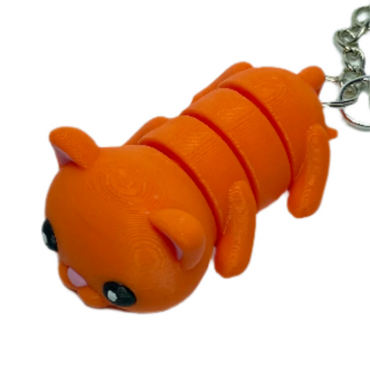 Kitty Cat - "Flexi-Pet" Keychain Fidget Stress Relief Toy [3D Printed] Multiple Colors!