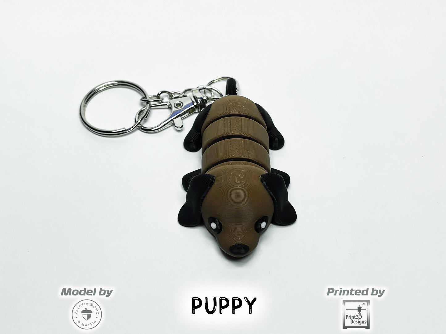 Puppy Dog - "Flexi-Pet" Keychain Fidget Stress Relief Toy [3D Printed]