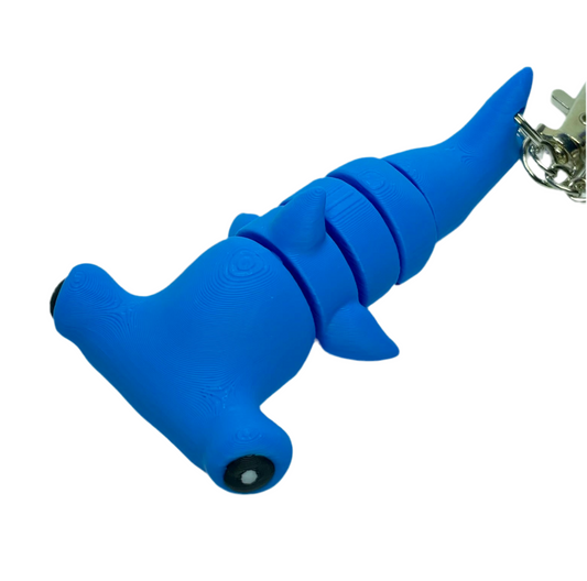 Hammerhead Shark - "Flexi-Pet" Keychain Fidget Stress Relief Toy [3D Printed] Multiple Colors!