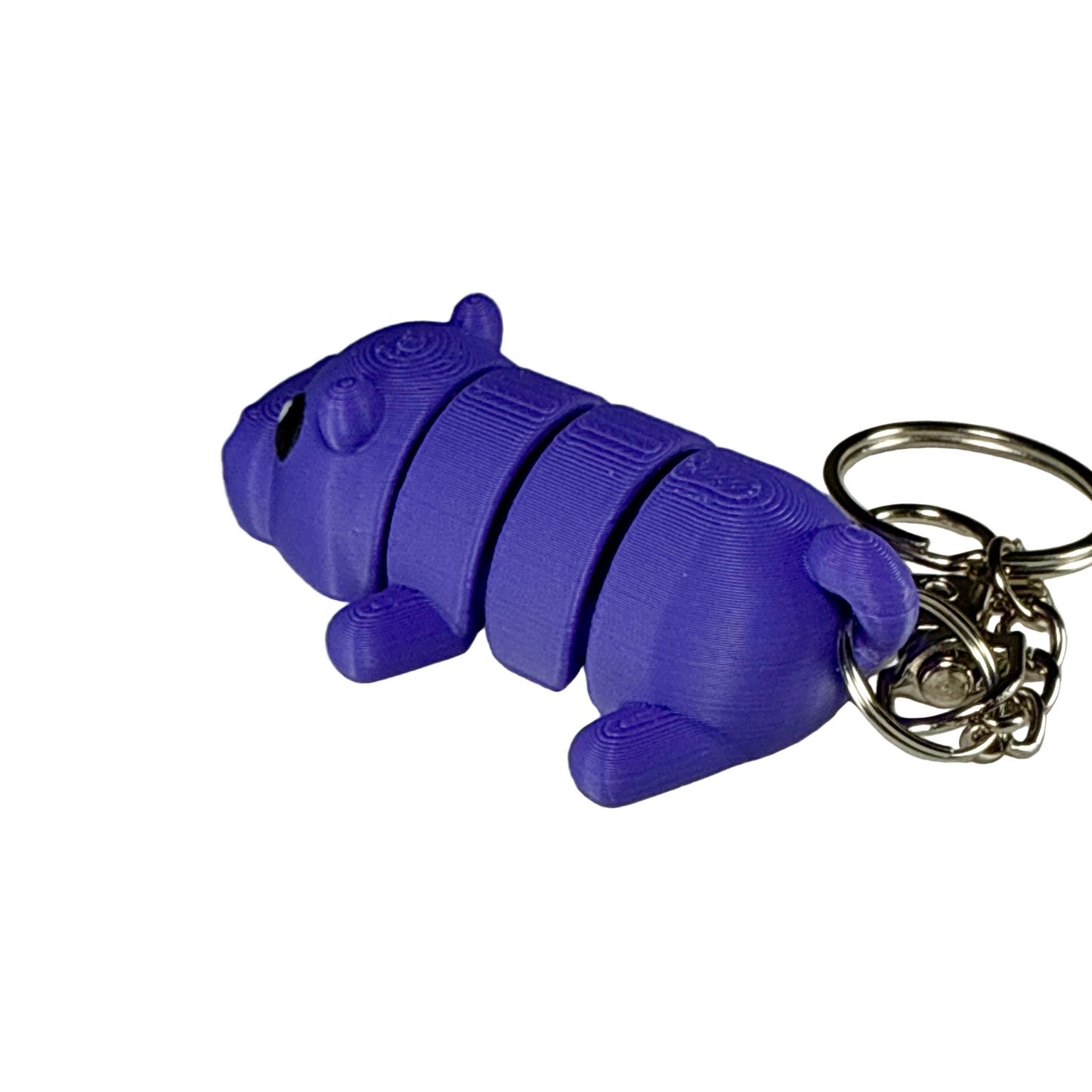 Hippo - 3D Printed Pet Keychain - Flexible Articulating Fidget Stress Relief Toy