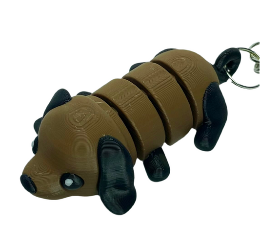 Puppy Dog - "Flexi-Pet" Keychain Fidget Stress Relief Toy [3D Printed]