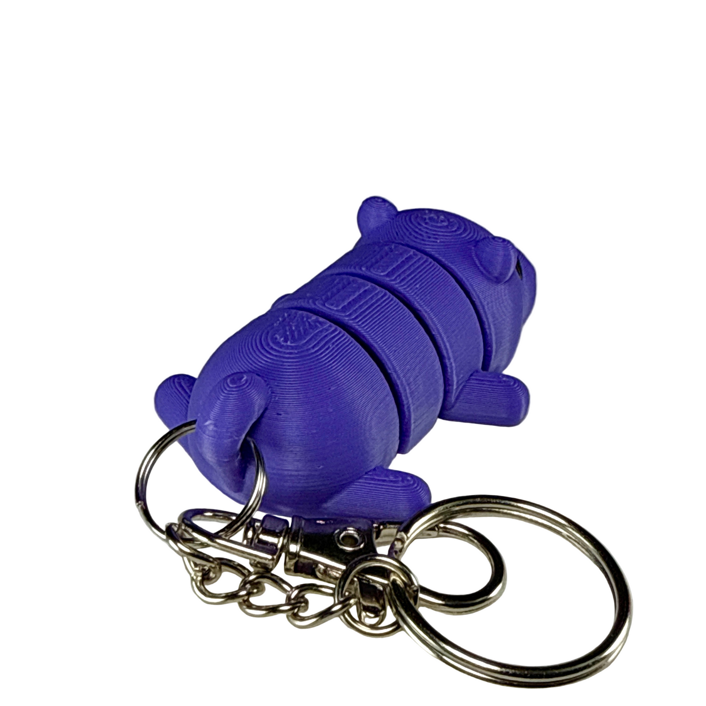 Hippo - 3D Printed Pet Keychain - Flexible Articulating Fidget Stress Relief Toy