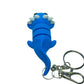 3D printed blue axolotl keychain fidget toy