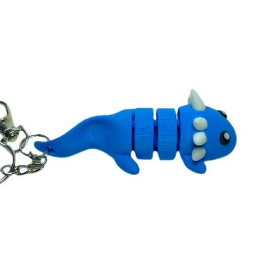 3D printed blue axolotl keychain fidget toy