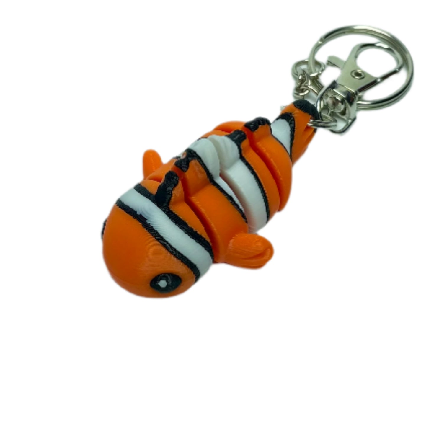 3D printed flexible clownfish nemo keychain