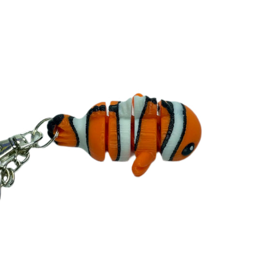 3D printed flexible clownfish nemo keychain