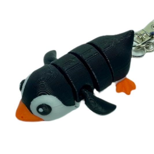 Penguin - "Flexi-Pet" Keychain Fidget Stress Relief Toy [3D Printed]