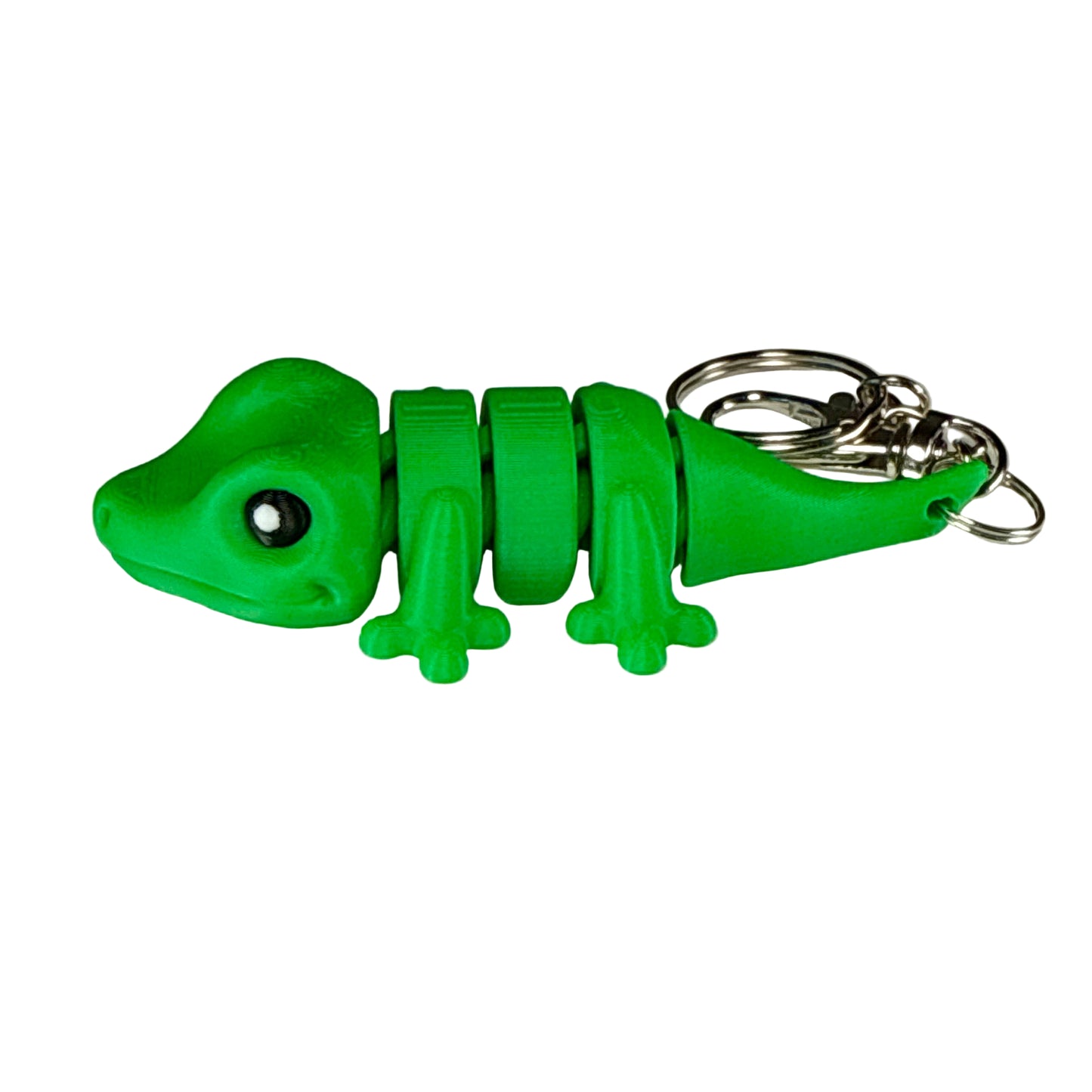 Gecko - 3D Printed Pet Keychain - Flexible Articulating Fidget Stress Relief Toy