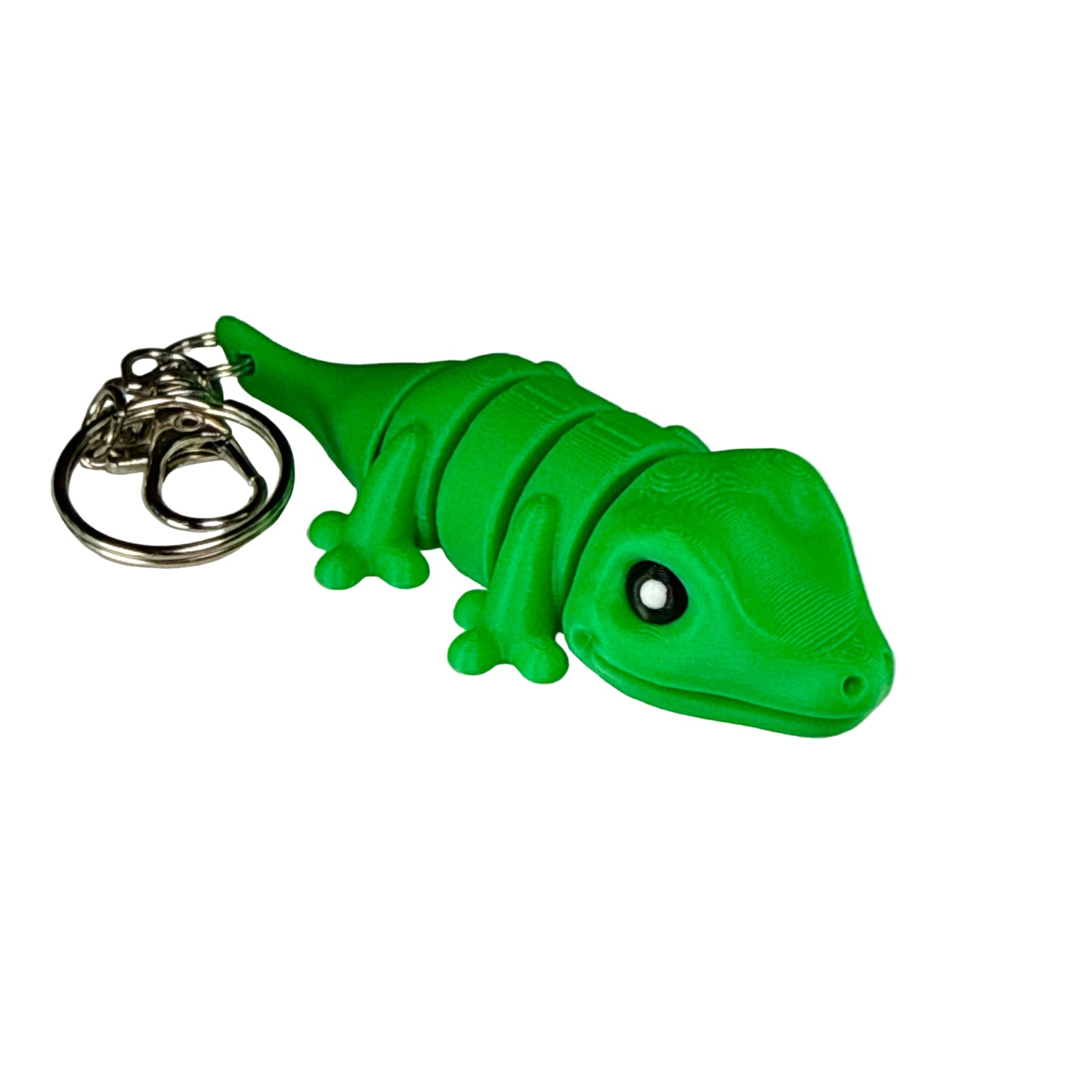 Gecko - 3D Printed Pet Keychain - Flexible Articulating Fidget Stress Relief Toy