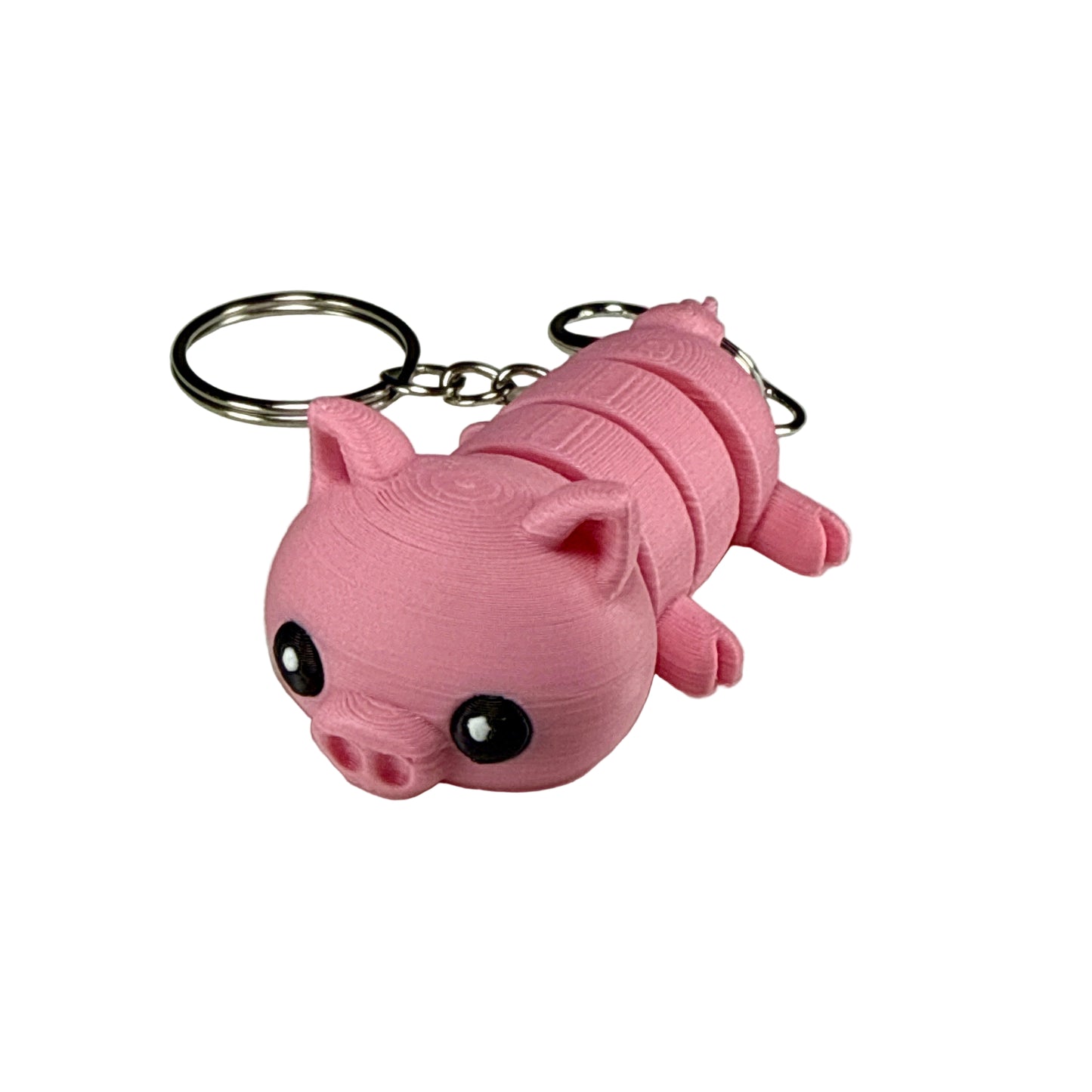 Pig - 3D Printed Pet Keychain - Flexible Articulating Fidget Stress Relief Toy