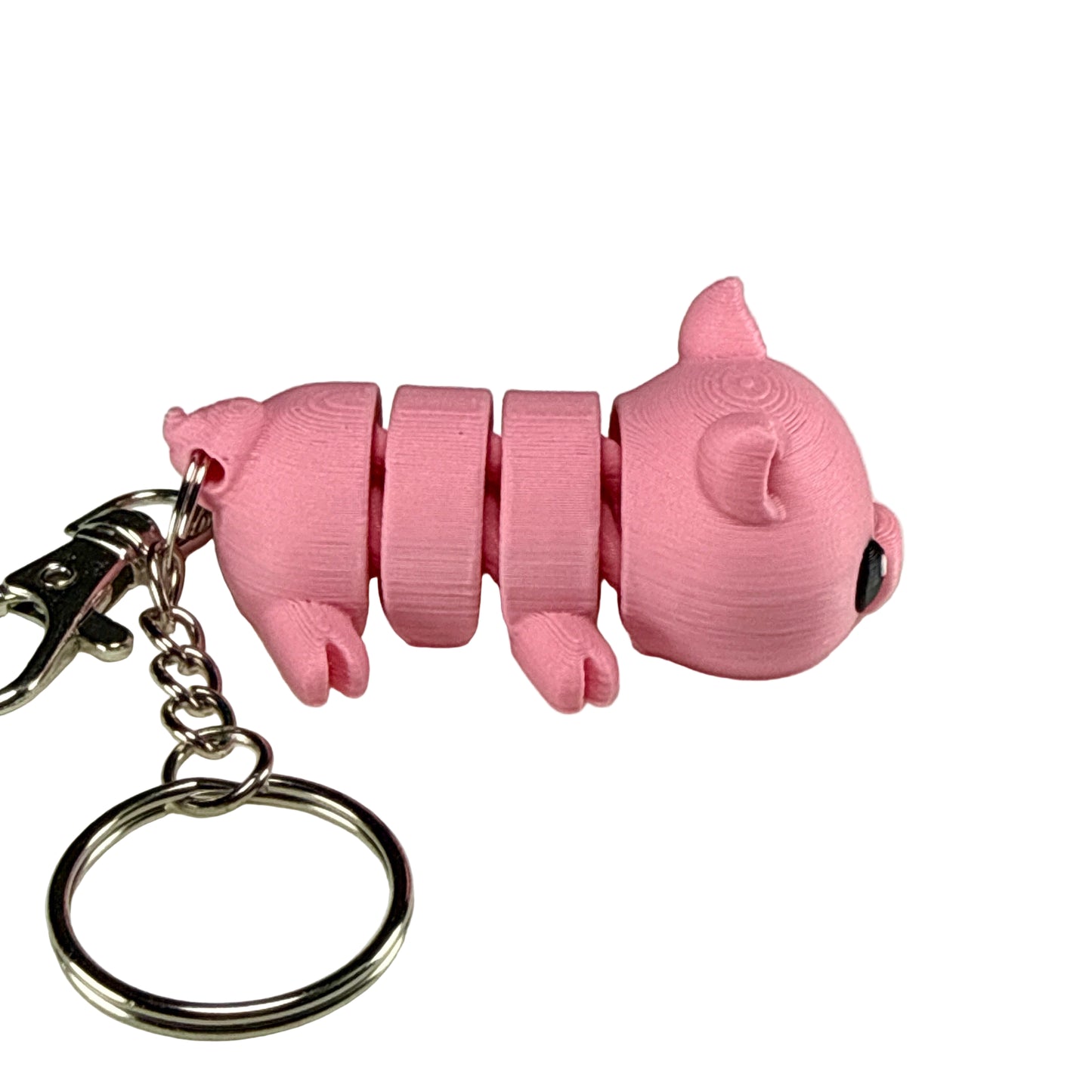 Pig - 3D Printed Pet Keychain - Flexible Articulating Fidget Stress Relief Toy