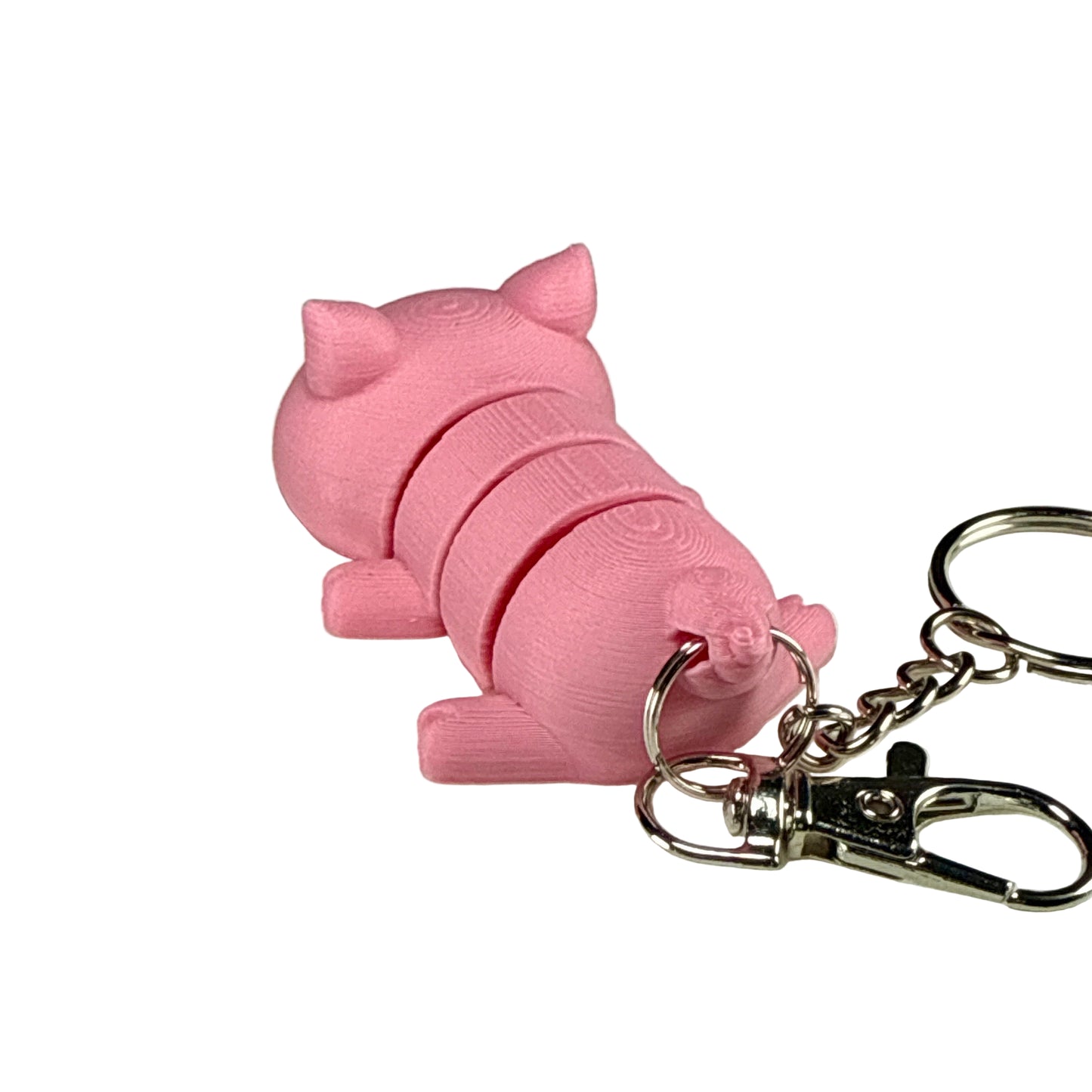 Pig - 3D Printed Pet Keychain - Flexible Articulating Fidget Stress Relief Toy