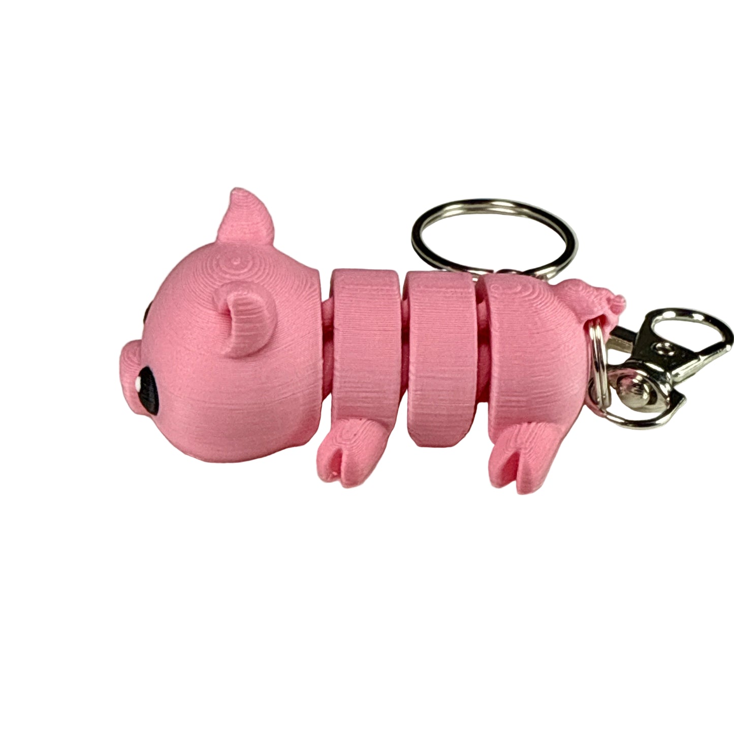 Pig - 3D Printed Pet Keychain - Flexible Articulating Fidget Stress Relief Toy