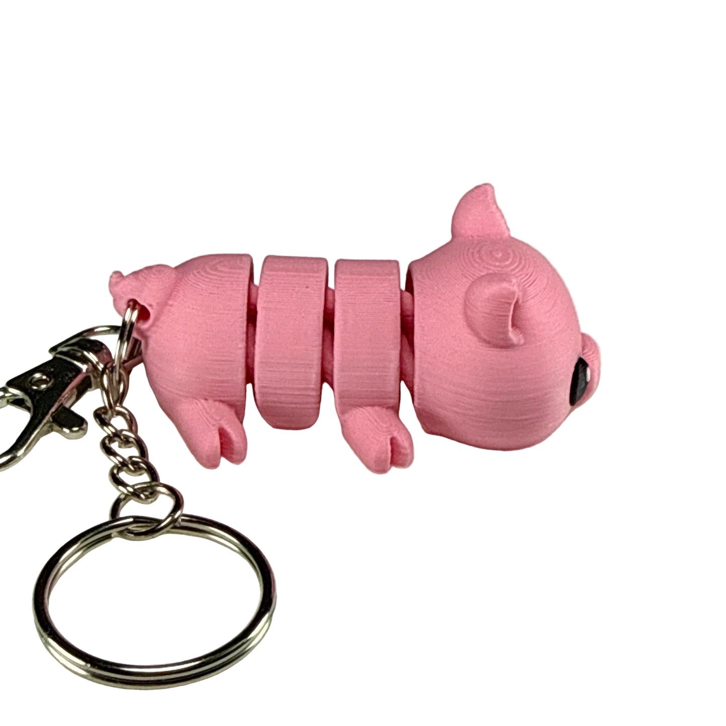 Pig - 3D Printed Pet Keychain - Flexible Articulating Fidget Stress Relief Toy