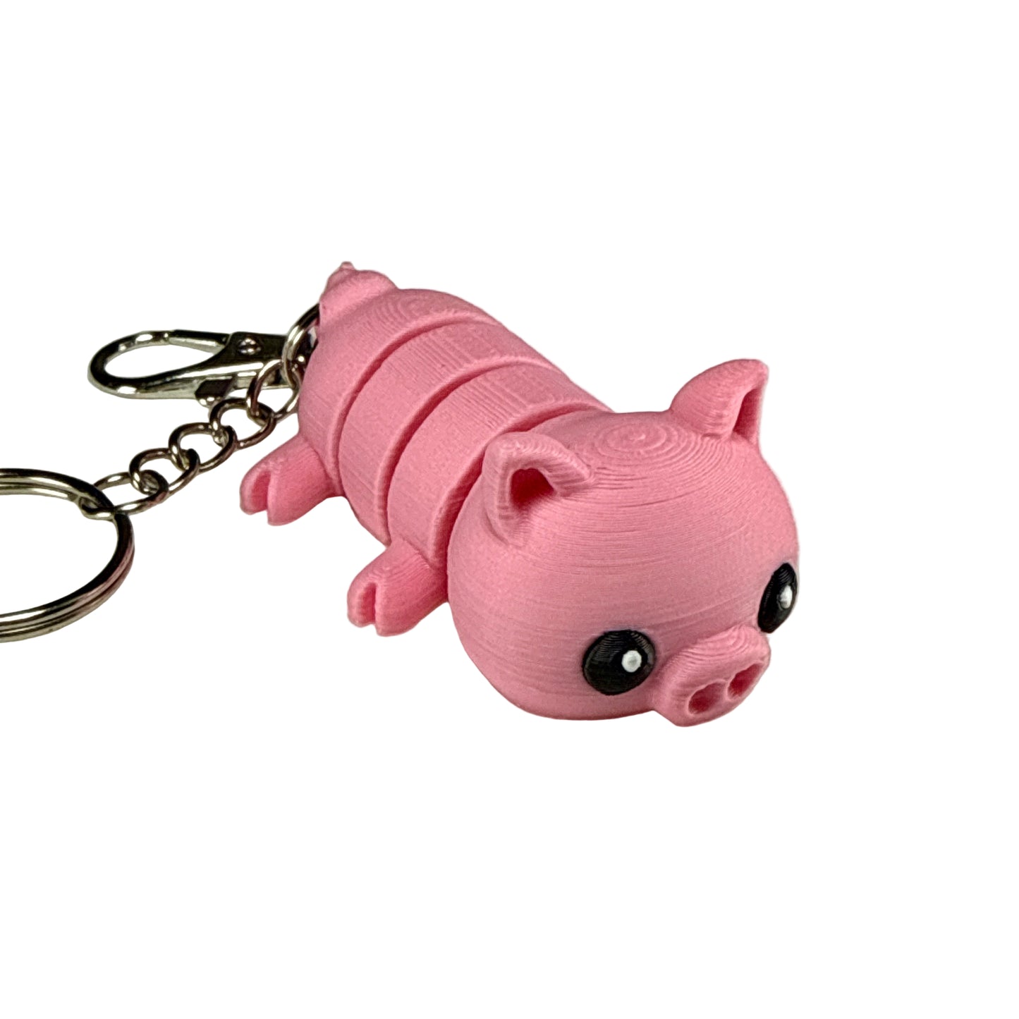 Pig - 3D Printed Pet Keychain - Flexible Articulating Fidget Stress Relief Toy