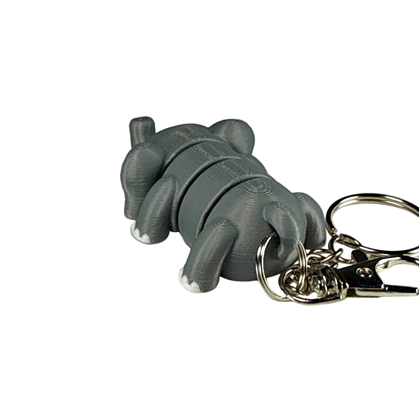 Elephant - 3D Printed Pet Keychain - Flexible Articulating Fidget Stress Relief Toy