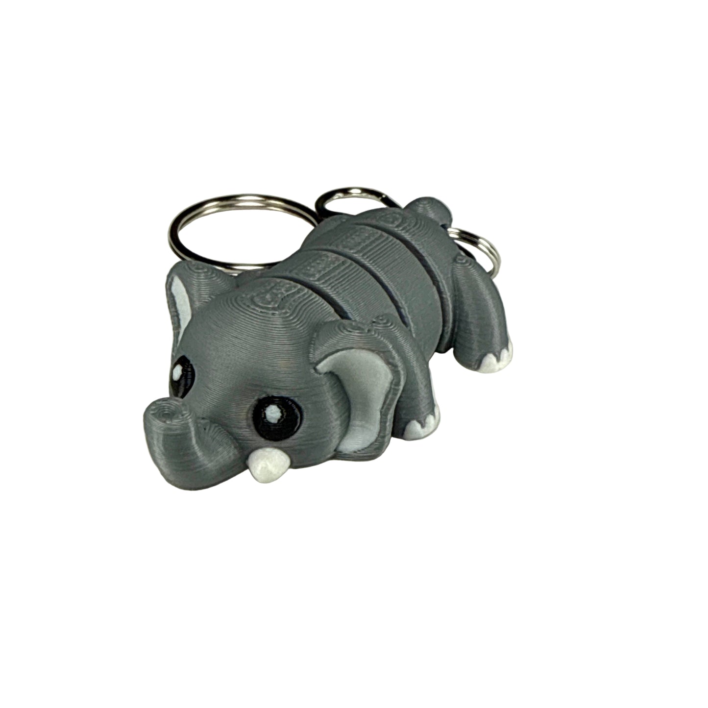 Elephant - 3D Printed Pet Keychain - Flexible Articulating Fidget Stress Relief Toy