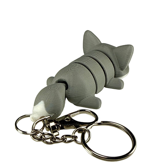 Fox - 3D Printed Pet Keychain - Flexible Articulating Fidget Stress Relief Toy