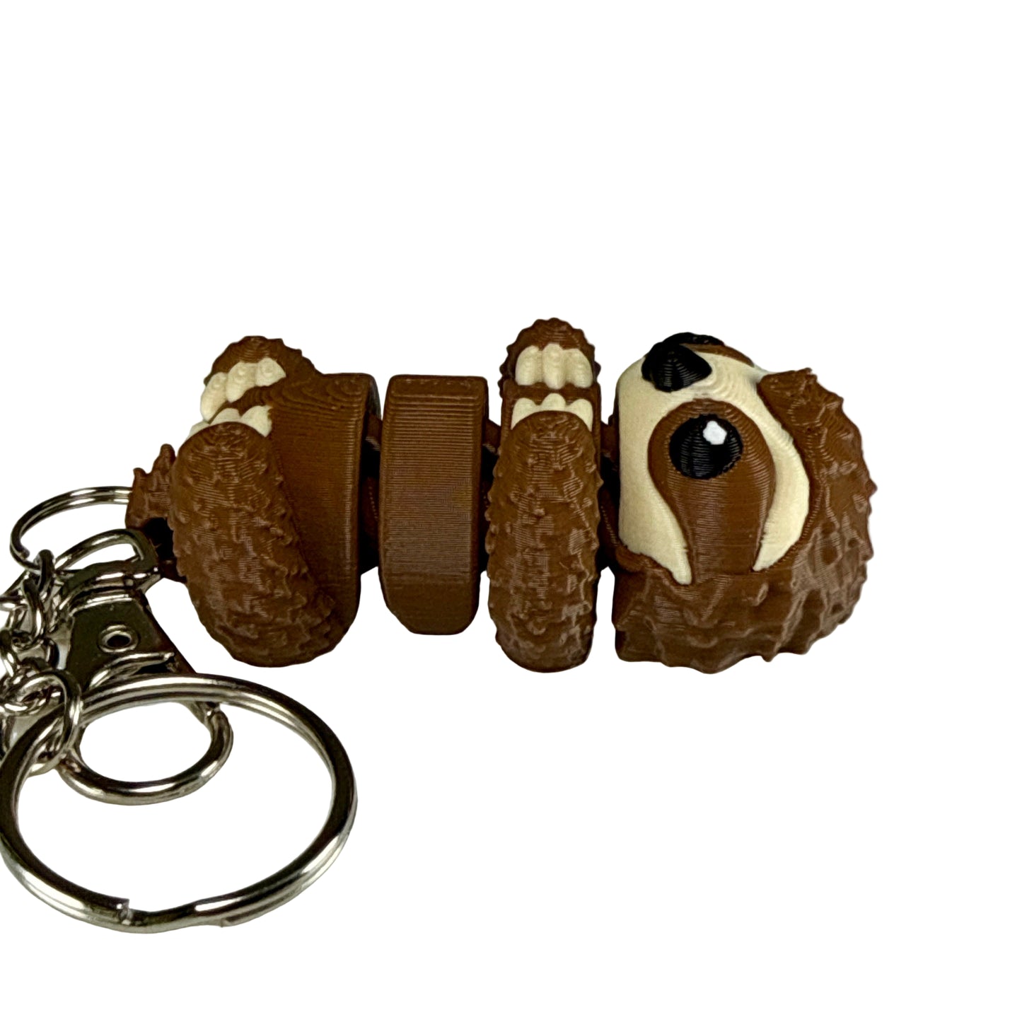 Sloth - 3D Printed Pet Keychain - Flexible Articulating Fidget Stress Relief Toy