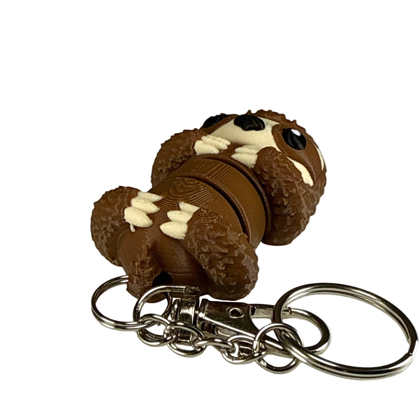 Sloth - 3D Printed Pet Keychain - Flexible Articulating Fidget Stress Relief Toy
