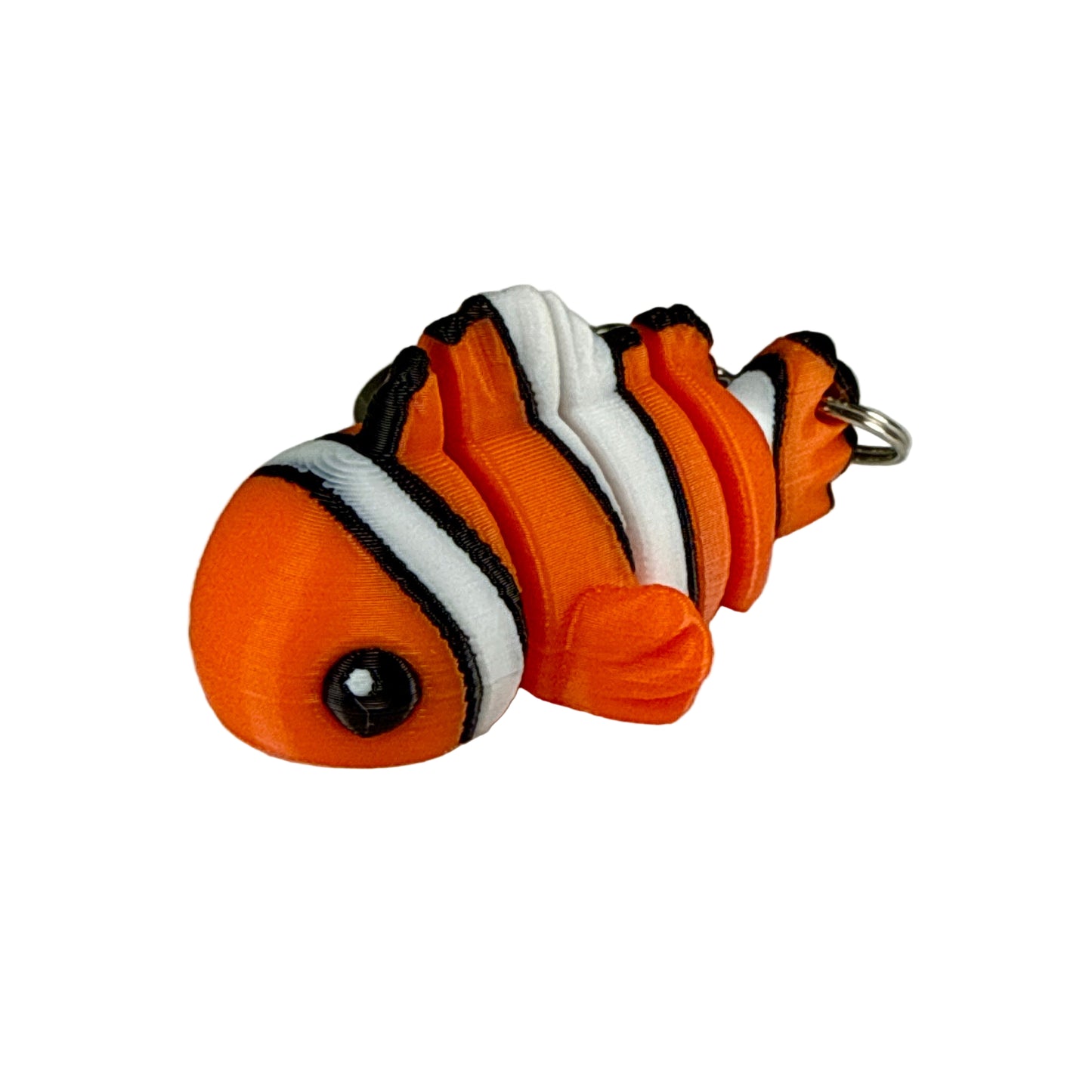 Clownfish - 3D Printed Pet Keychain - Flexible Articulating Fidget Stress Relief Toy