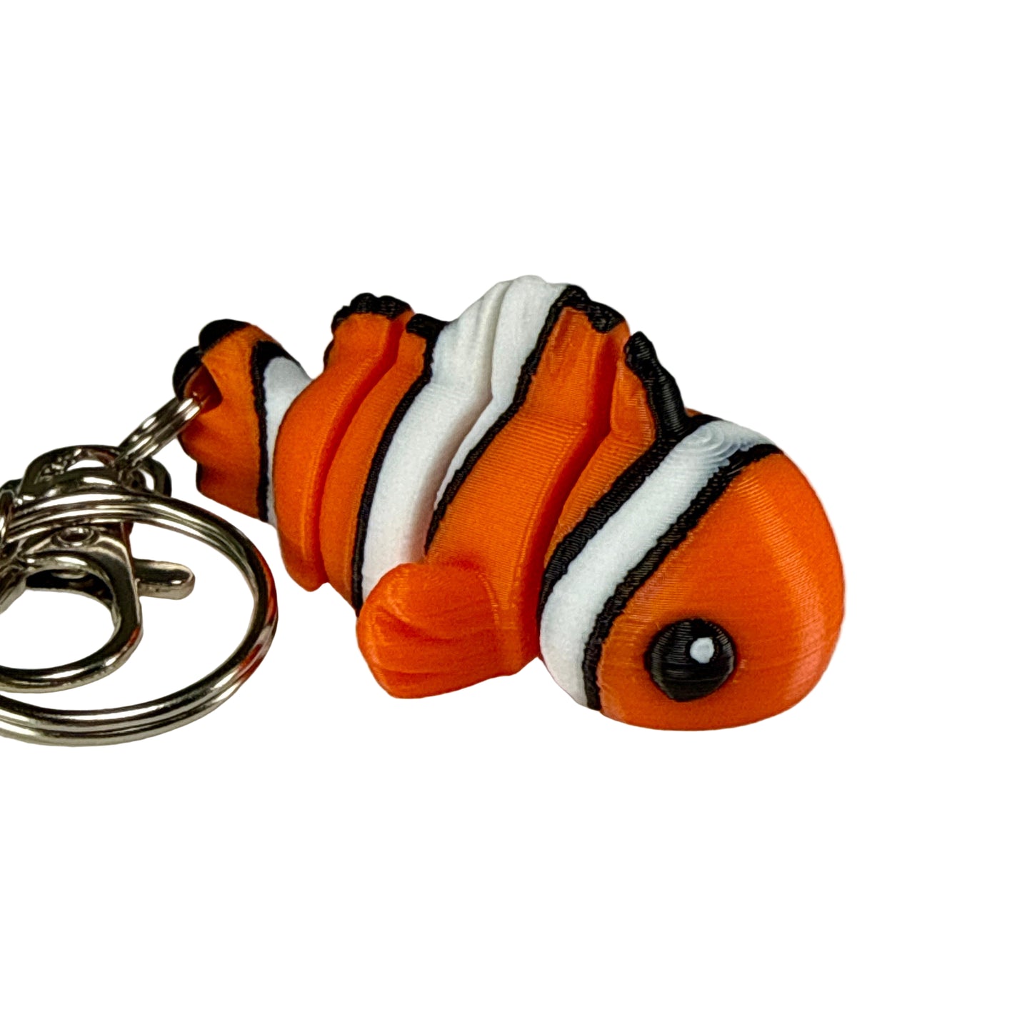 Clownfish - 3D Printed Pet Keychain - Flexible Articulating Fidget Stress Relief Toy