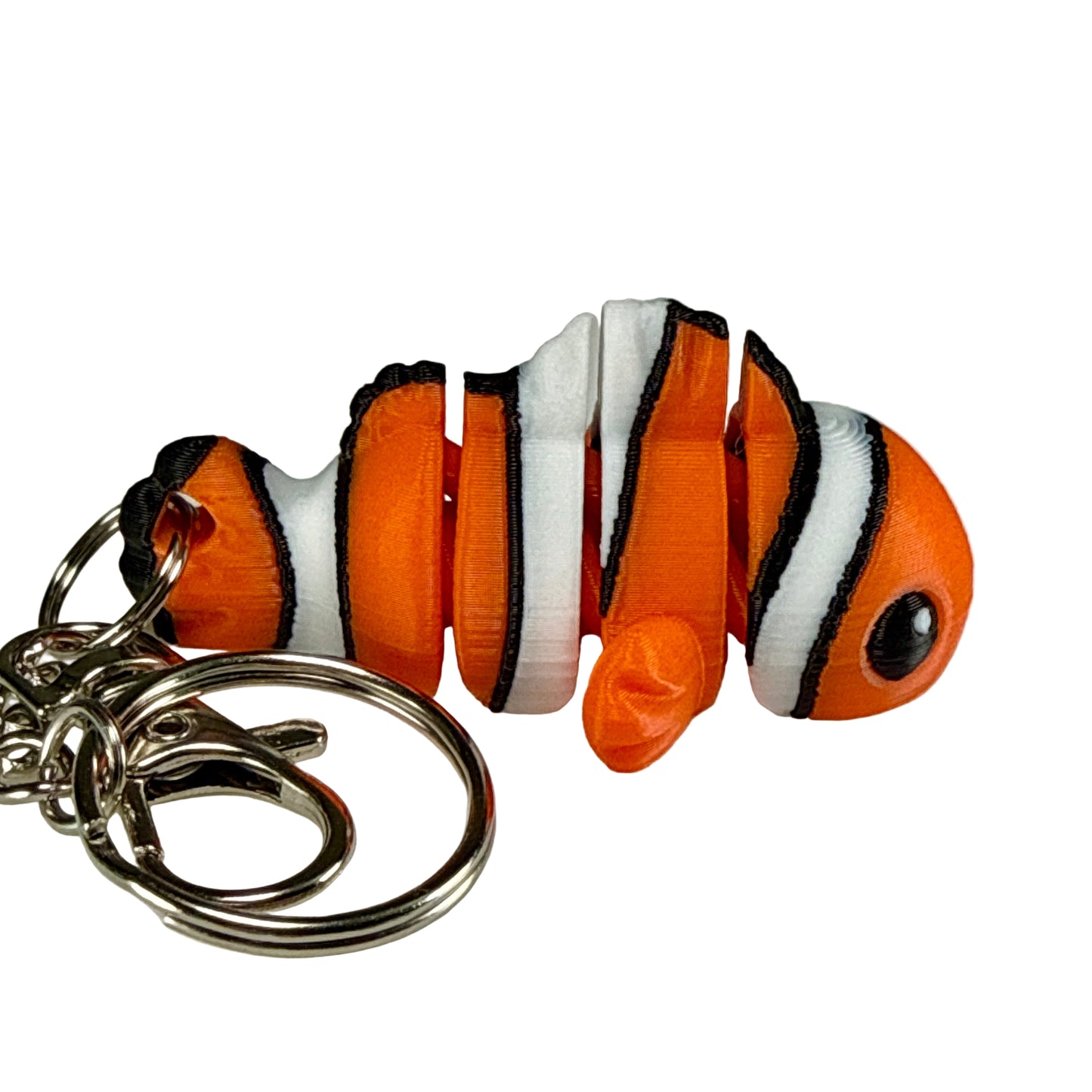 Clownfish - 3D Printed Pet Keychain - Flexible Articulating Fidget Stress Relief Toy