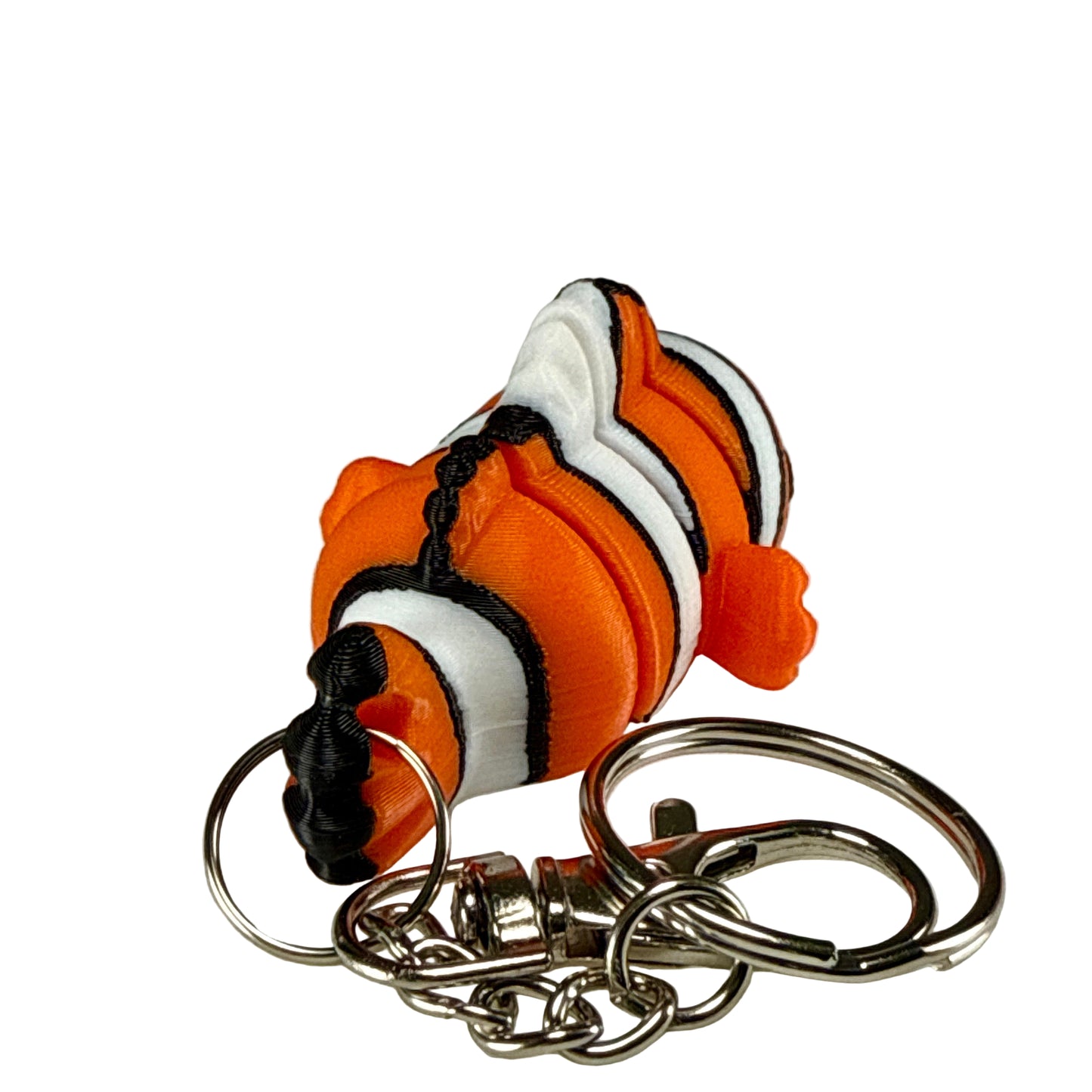 Clownfish - 3D Printed Pet Keychain - Flexible Articulating Fidget Stress Relief Toy