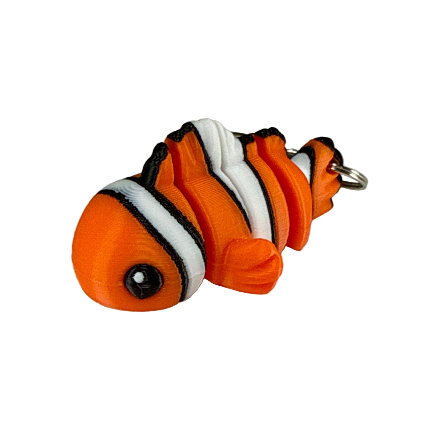 Clownfish - 3D Printed Pet Keychain - Flexible Articulating Fidget Stress Relief Toy
