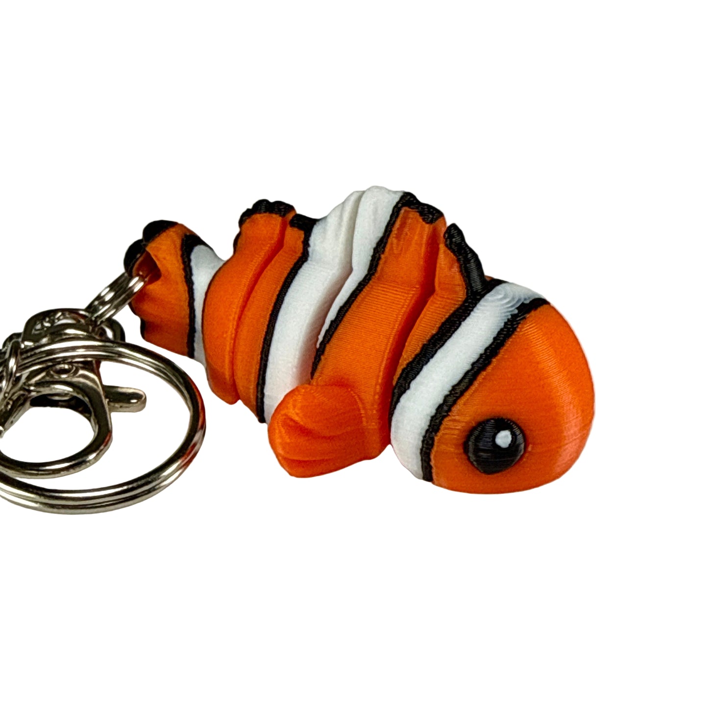 Clownfish - 3D Printed Pet Keychain - Flexible Articulating Fidget Stress Relief Toy