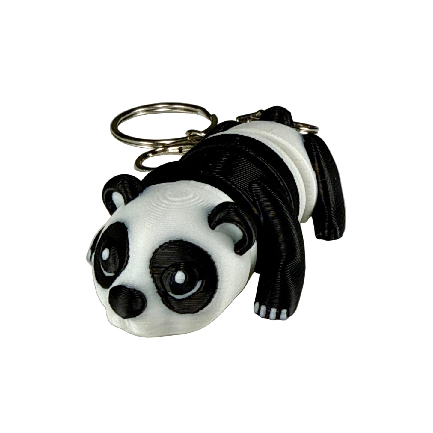 Panda Bear - 3D Printed Pet Keychain - Flexible Articulating Fidget Stress Relief Toy
