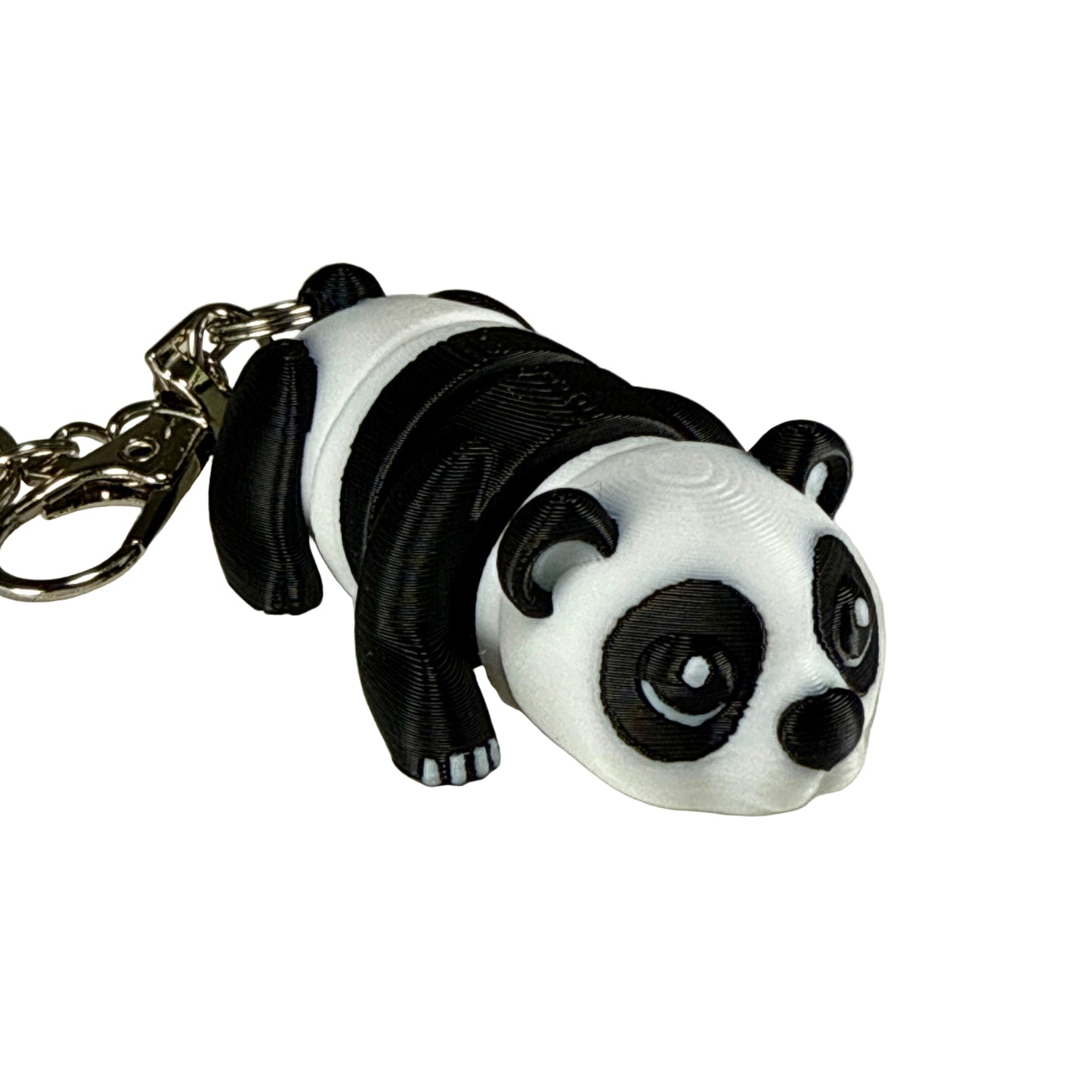 Panda Bear - 3D Printed Pet Keychain - Flexible Articulating Fidget Stress Relief Toy