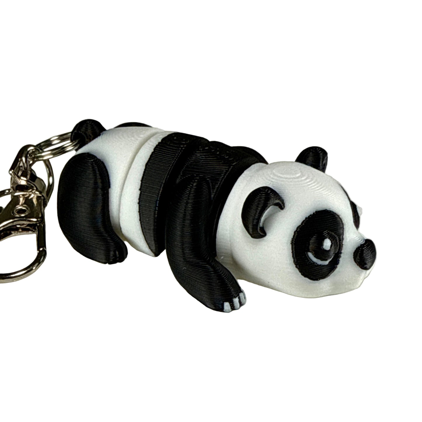 Panda Bear - 3D Printed Pet Keychain - Flexible Articulating Fidget Stress Relief Toy