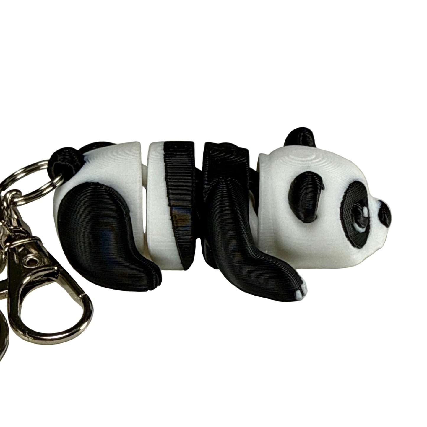 Panda Bear - 3D Printed Pet Keychain - Flexible Articulating Fidget Stress Relief Toy