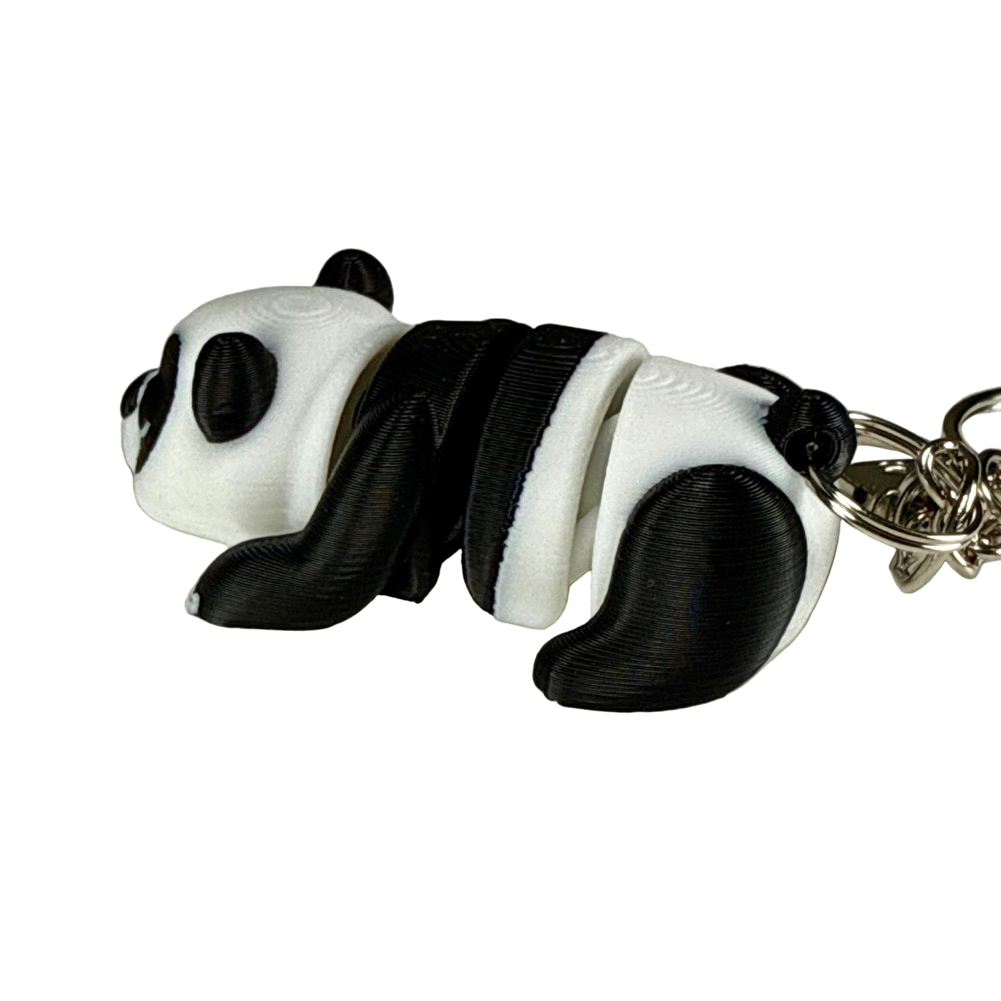 Panda Bear - 3D Printed Pet Keychain - Flexible Articulating Fidget Stress Relief Toy