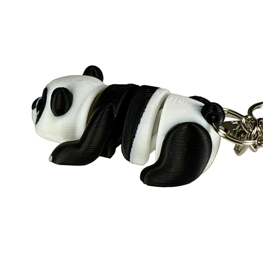 Panda Bear - 3D Printed Pet Keychain - Flexible Articulating Fidget Stress Relief Toy