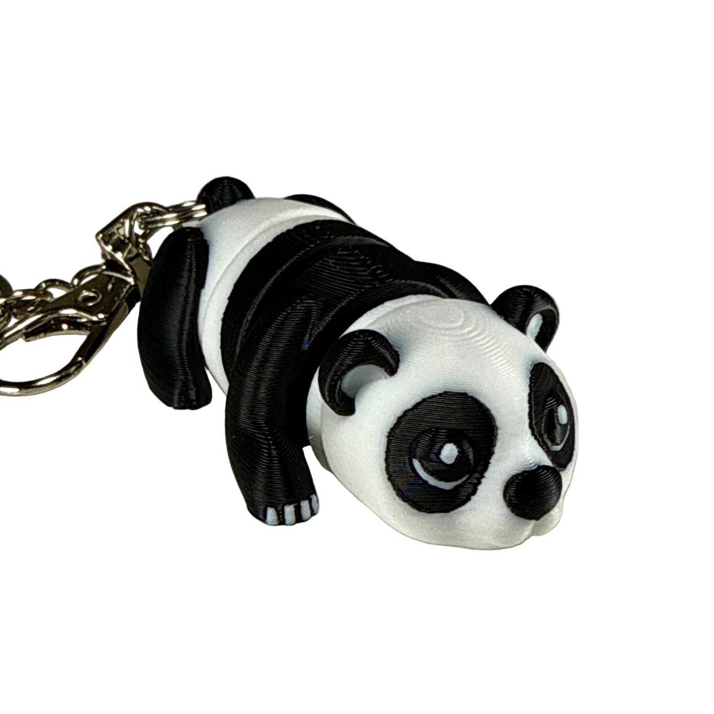 Panda Bear - 3D Printed Pet Keychain - Flexible Articulating Fidget Stress Relief Toy