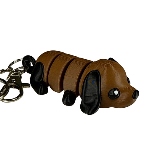 Puppy Dog - 3D Printed Pet Keychain - Flexible Articulating Fidget Stress Relief Toy