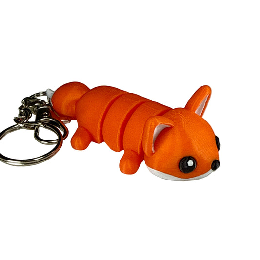 Fox - 3D Printed Pet Keychain - Flexible Articulating Fidget Stress Relief Toy